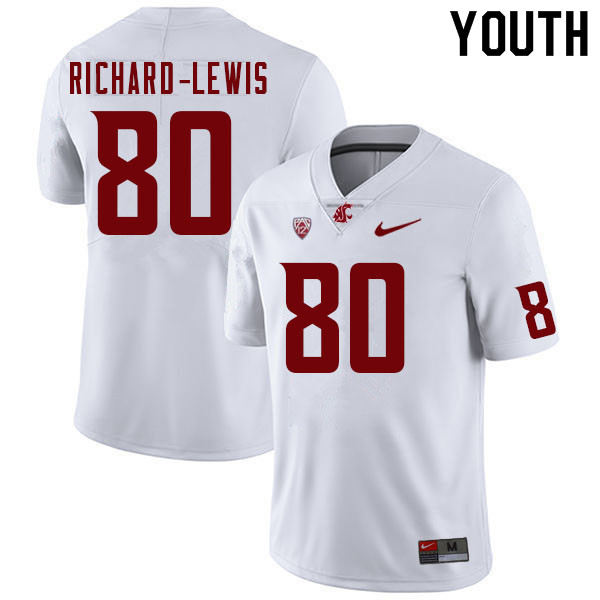 Youth #80 Jasiah Richard-Lewis Washington State Cougars College Football Jerseys Sale-White